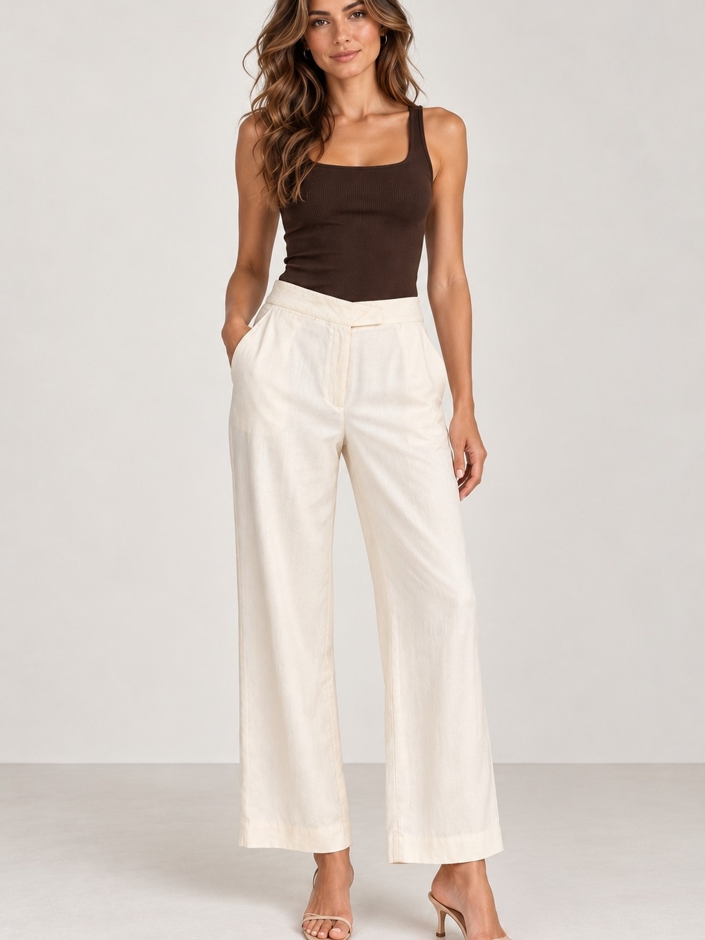 Tommy Bahama 100% Silk Ivory Cropped Pants Size 6